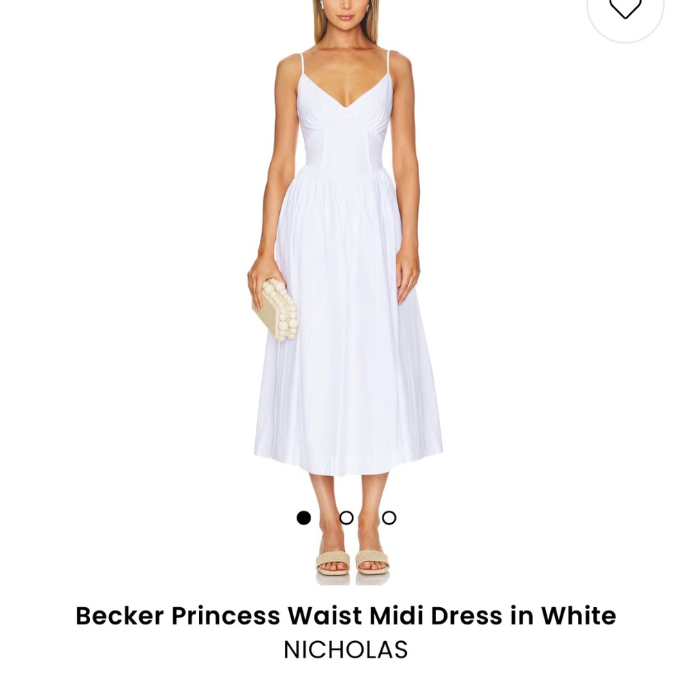 Nicholas Becker Princess Waist Midi White Dress